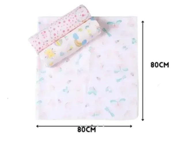 Kit Cueiro Bebê Flanelado 100% Algodão 80x80 Menina