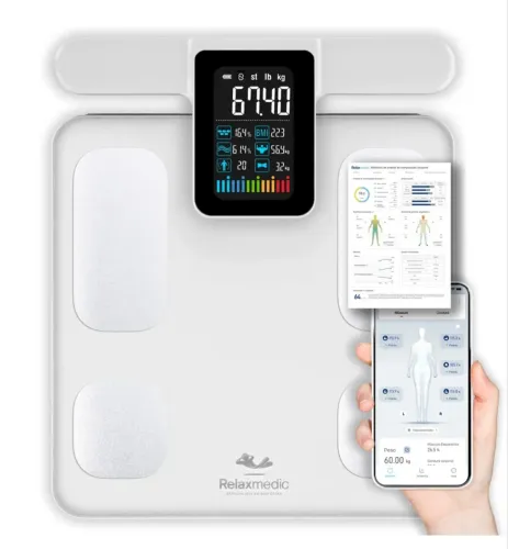 Balança Digital de Bioimpedância BodyScan Pro Relaxmedic