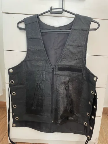 Colete de moto clube M de couro masculino 