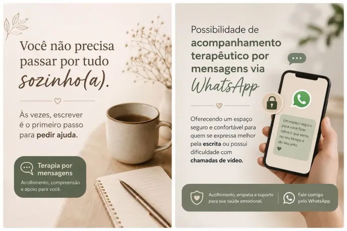 Terapia via mensagem ou vídeo chamada
