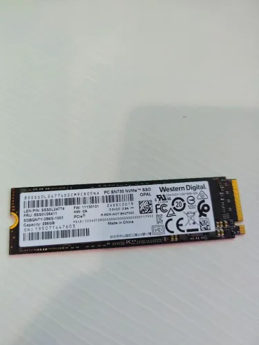 NVMe Western Digital 256GB (Aceito Cartão)