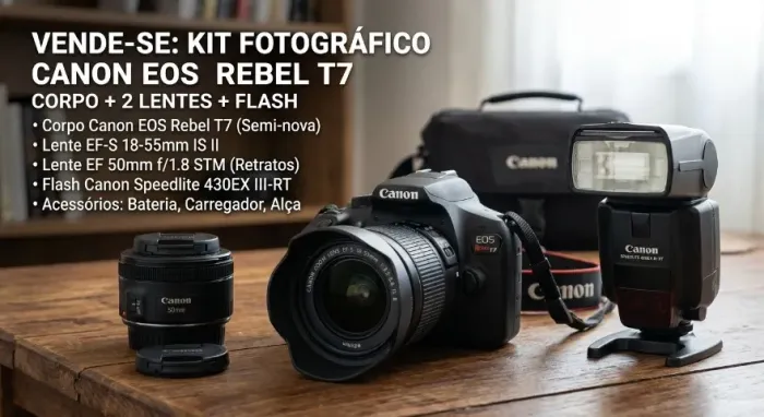 Vendo Câmera Canon EOS Rebel T7 