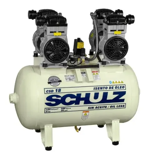 Compressor de Ar Odontológico Schulz CSD 18/100 100L 3HP Isento de Óleo