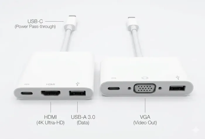 Adaptador APPLE USB-C para HDMI e outro VGA