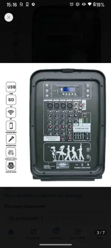 Kit Caixa Amplificada Profissional 8 1000w Mixer Bluetooth