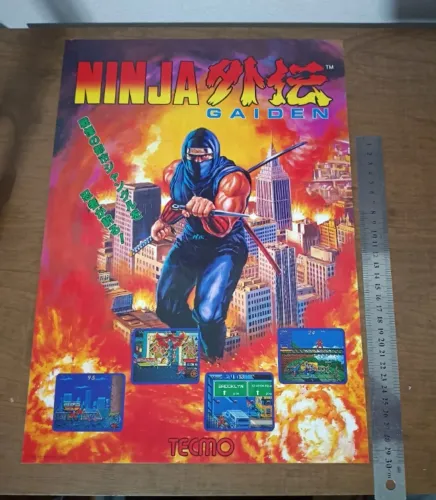 Poster original Ninja Gaiden (arcade) Material de divulgação oficial