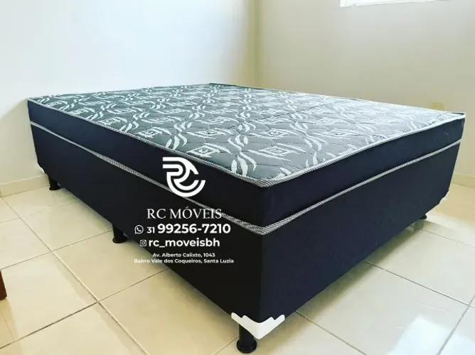 Base box casal com Molas Ensacadas OrthoBox 1.38x1.88 Completa | Entrega Disponivel