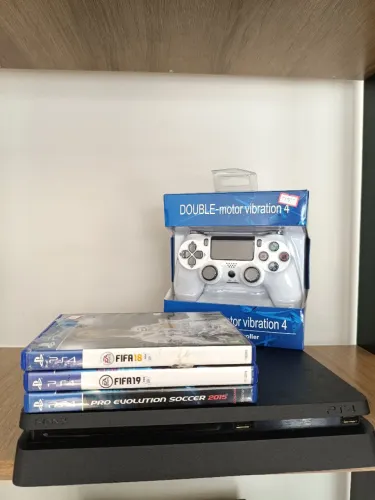 Ps4 slim 1tb com 1 controle + jogos kit completo