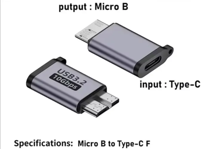 Adaptador Micro B para USB-C 