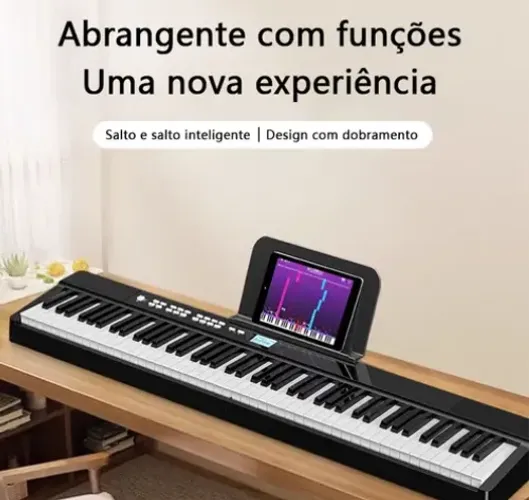 Teclado Profissional Musical Dobrável Multifuncional Com 200