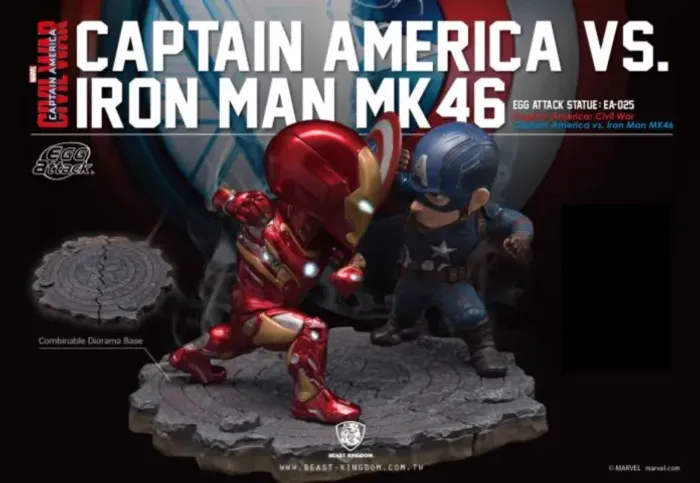 Diorama Iron Man + Captain America Civil War - Beast Kingdom Egg Attack