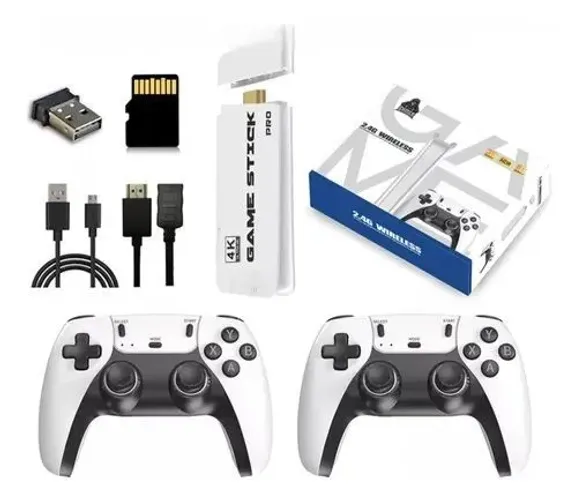 Console Retro Portátil Game Stick 4K com 2 Controles