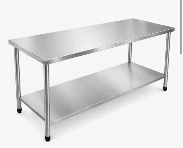 Bancada Mesa Inox 110x40 com 1 Prateleira