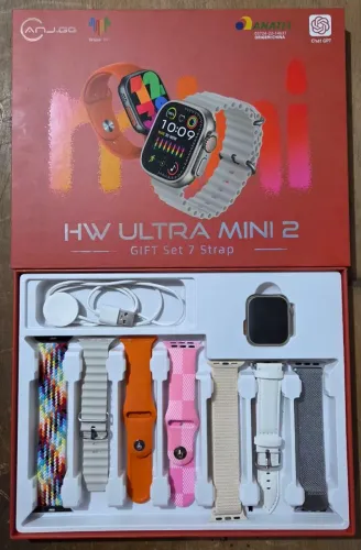 Smartwatch HW Ultra Mini 2 com 7 Pulseiras Feminino. 