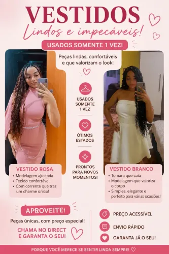 Vestidos da moda 85 o branco e 60 o rosa