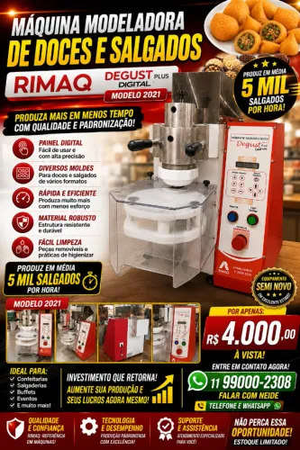 Maquina de fazer coxinha e modeladora de Salgados Rimaq Degust Digital ano 2021