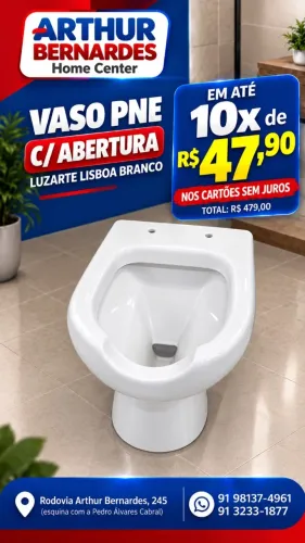 VASO PNE C/ABERTURA LUZARTE BRANCO