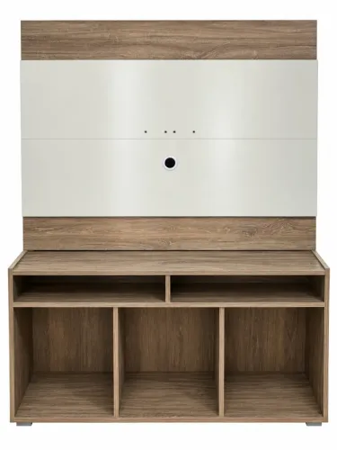 Painel de TV com Rack Amadeirado para TVs de até 43 Polegadas