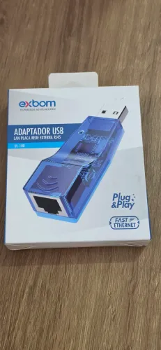 Adaptador USB para Rede RJ45 Exbom UL-100 (Placa de Rede Externa)