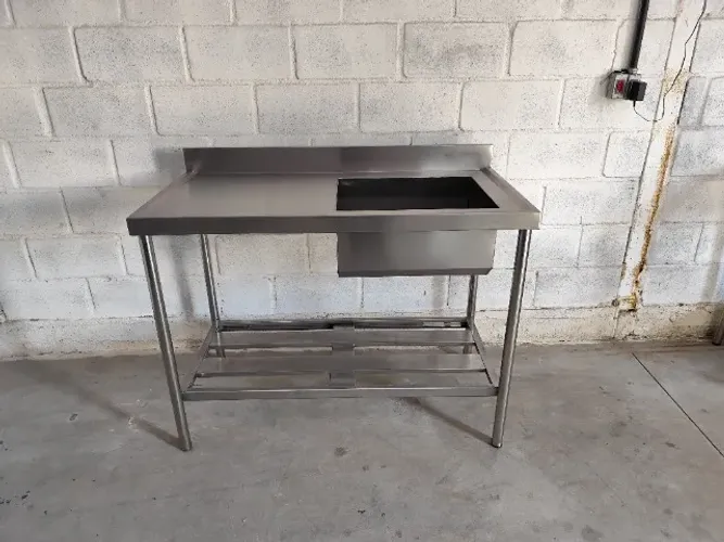 Pia inox 1 bojo contraventada 1,80×0,60×0,90 (60×40) 