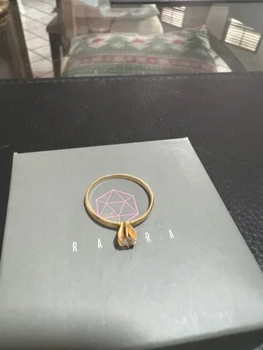 anel solitario em ouro 14k