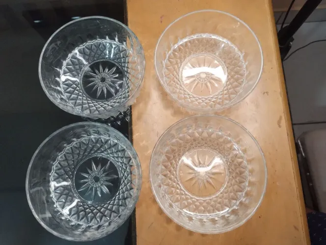 Conjunto de Bowl's de Sobremesa de Vidro Marca Arcoroc Modelo Angel Diamantino - Francês