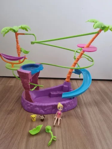 Polly Pocket Tirolesa, Piscina e Escorregador Mattel