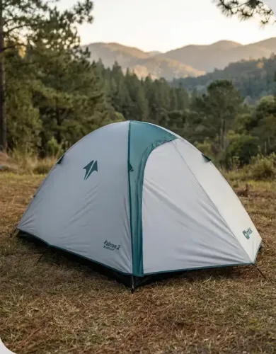 Barraca Camping 2 Pessoas Falcon Blackout 2000mm Ntk Branco E Verde
