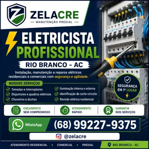 ELETRICISTA PROFISSIONAL - RIO BRANCO - Manutenção Elétrica Residencial e Comercial
