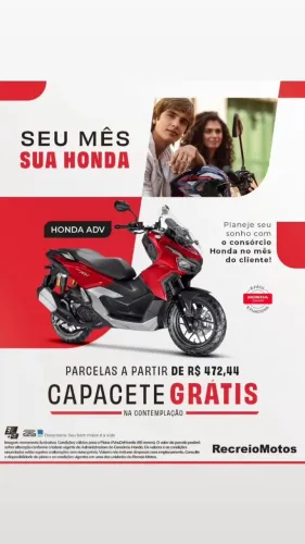ADV 160 2027 - Parcelas a partir de R$ 472,44 + CAPACETE