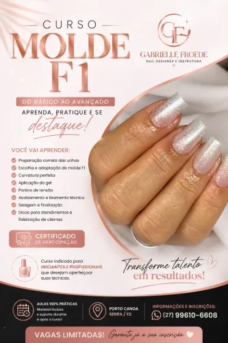 Curso de unha de gel no molde F1