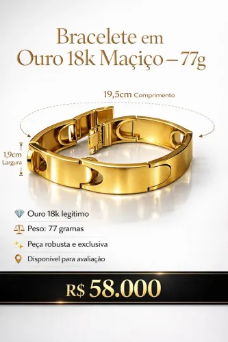 Bracelete Ouro Maciço 18k