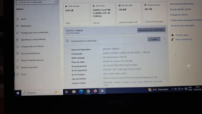 Notebook vaio i3