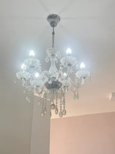 Lustre pendente para 6 lâmpadas cristal