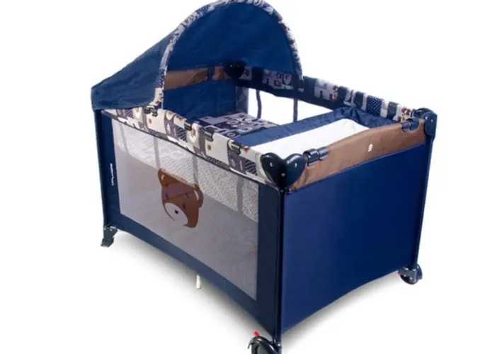 Berço cercado voyage azul 