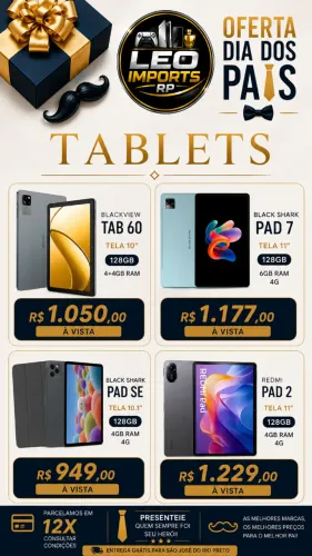 Tablets Redmi Pad 2, Black Shark e Blackview Tab 60 Originais, Novos e Lacrados