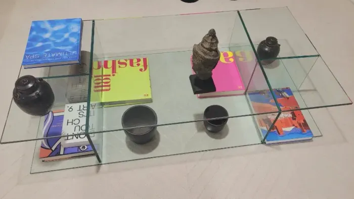Mesa de Centro em Vidro 100% Desmontável (140x70 cm) - Design Moderno / Minimalista