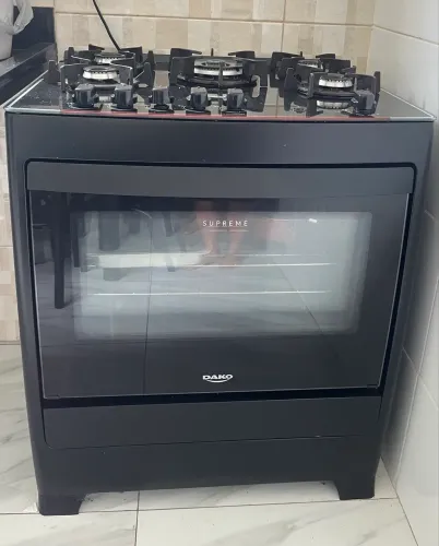 Fogão 5 Bocas Dako Supreme Glass com Mesa de Vidro e Acendimento Automático Preto - Bivolt
