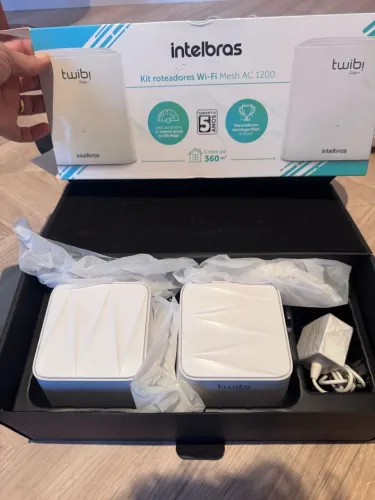 Kit Roteador Intelbras Twibi Giga+ AC1200 Mesh 2 Unidades Gigabit
