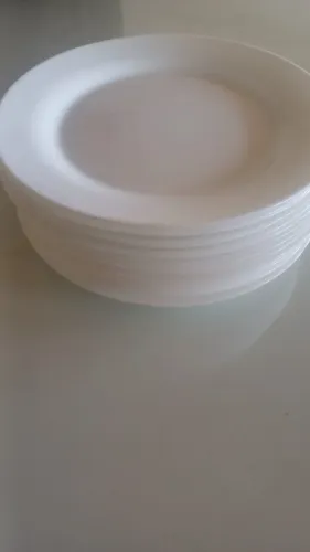 Prato De Vidro Branco Raso Redondo Para Refeição 25cm - 20un 