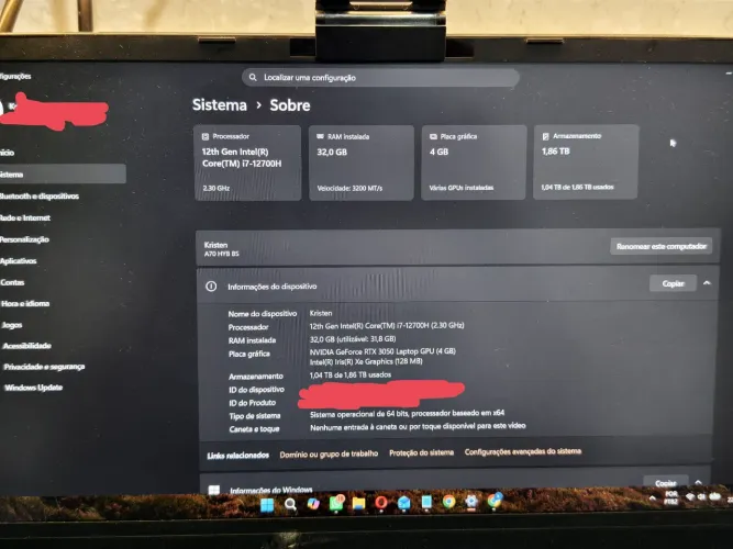 Notebook Avell | Core i7 | 32GB RAM | 2TB SSD NVMe | RTX 3050