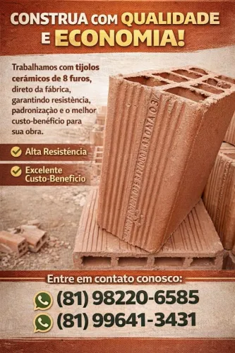 Tijolos direto da fábrica