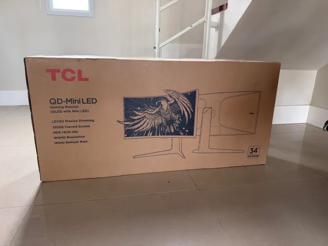 Monitor Gamer Curvo TCL 34 Polegadas QLED Mini LED WQHD R83Q 180Hz 1ms (GtG) HDR