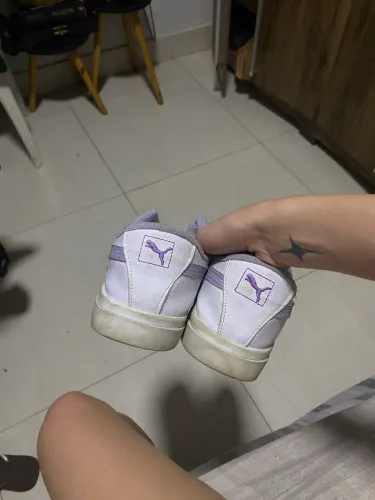 Puma Social Lilás com Branco