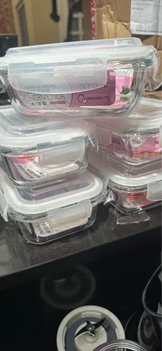 Pote de vidro hermético 