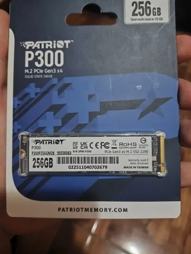 SSD NVMe Patriot P300 256GB M.2 PCIe Gen3 x4 2100MB/s - Novo