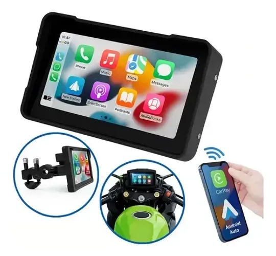 Central Multimidia Atec Ac-6799 5 Para Motos CarPlay 