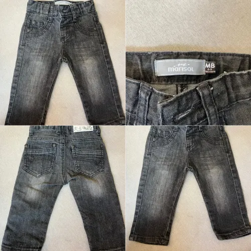 Calca jeans infantil cinza Marisol 6 a 9 meses