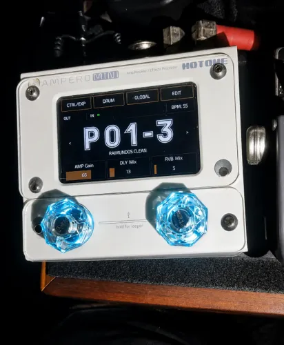 Pedal Hotone Ampero Mini + Acrílico de Proteção para Touchscreen