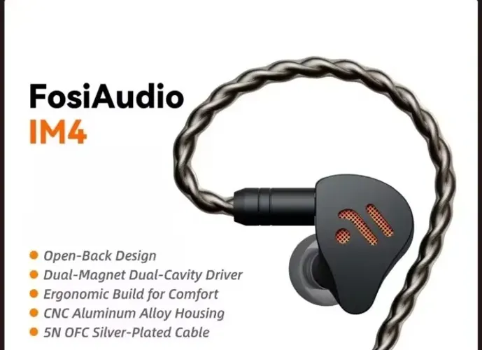 Fone de Ouvido Gamer Fosi Audio IM4 IEM HiFi Aberto Dinâmico com Fio para PS5/PC Audiophil